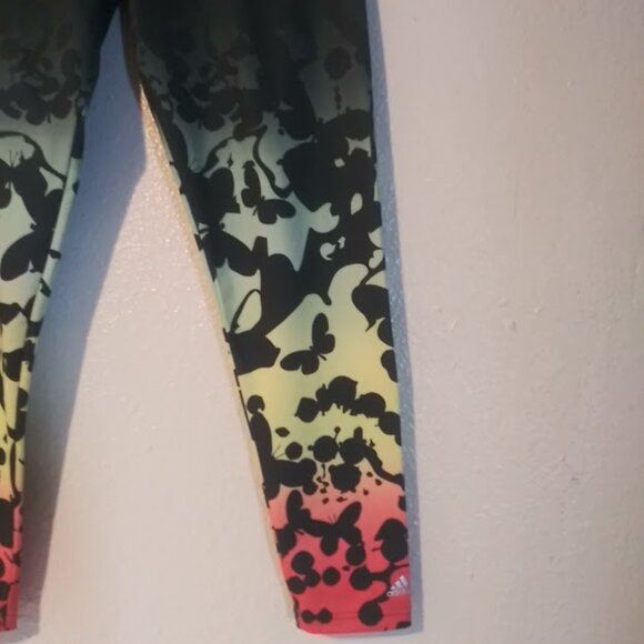 Adidas women's size L ombre multicolored butterfly leggings - Picture 4 of 16